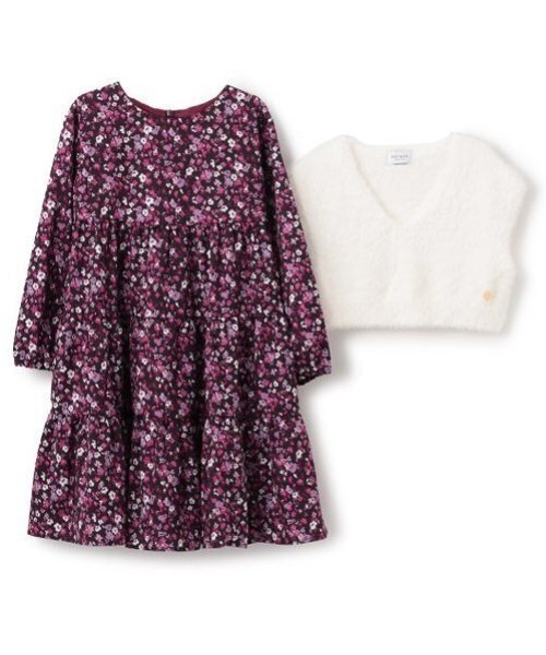 セール】トドラー ニットベスト&ポピーワンピースセット（アンサンブル