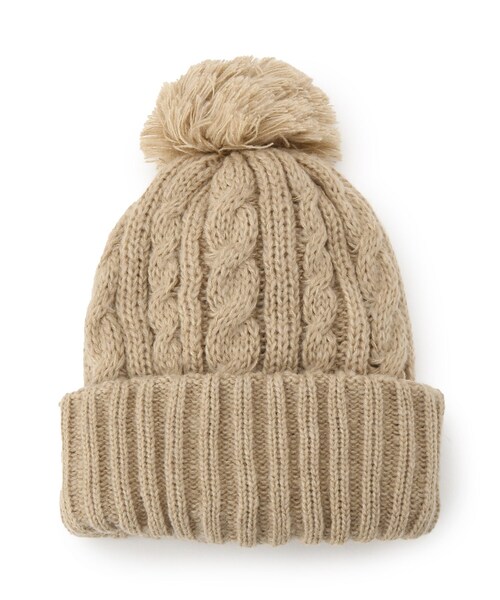 SHOO・LA・RUE（シューラルー）の「◆マフラーにもなる！2WAYニット帽（ニットキャップ/ビーニー・レディース・グレー/ライトベージュ/ワインレッド/サックスブルー/ブラック・00）」の3枚目の写真