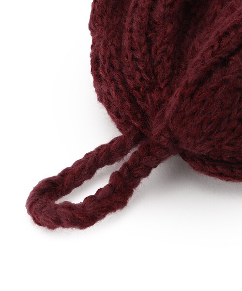 SHOO・LA・RUE（シューラルー）の「◆マフラーにもなる！2WAYニット帽（ニットキャップ/ビーニー・レディース・グレー/ライトベージュ/ワインレッド/サックスブルー/ブラック・00）」の10枚目の写真