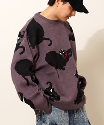 Wジャガード アニマル クルーニット / W Jacquard Animal Crew Knit