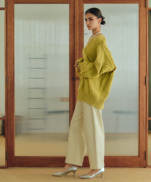 YECCA VECCA(イェッカヴェッカ)の「ツイルストレッチワイドストレートパンツ(その他パンツ・レディース・ベージュ/アイボリー・S/M)」の7枚目の写真