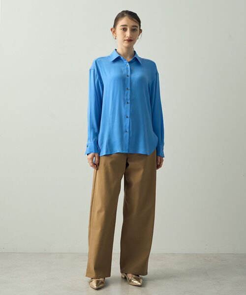 YECCA VECCA(イェッカヴェッカ)の「ツイルストレッチワイドストレートパンツ(その他パンツ・レディース・ベージュ/アイボリー・S/M)」の11枚目の写真