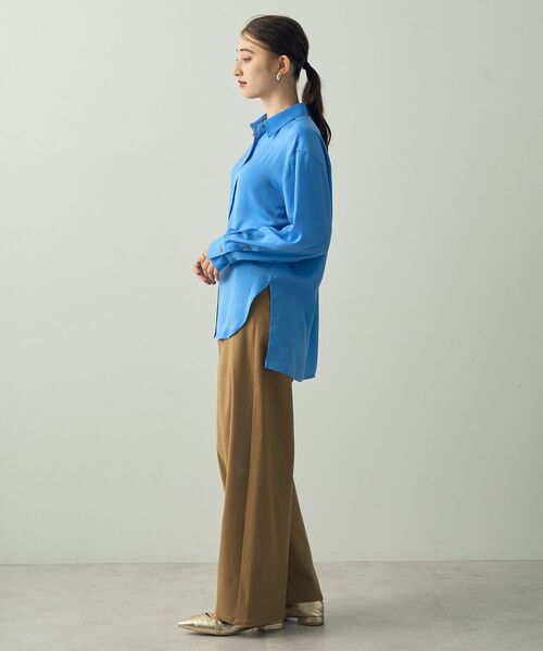 YECCA VECCA(イェッカヴェッカ)の「ツイルストレッチワイドストレートパンツ(その他パンツ・レディース・ベージュ/アイボリー・S/M)」の14枚目の写真