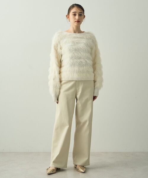 YECCA VECCA(イェッカヴェッカ)の「ツイルストレッチワイドストレートパンツ(その他パンツ・レディース・ベージュ/アイボリー・S/M)」の21枚目の写真