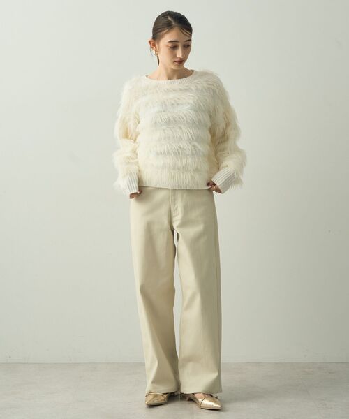 YECCA VECCA(イェッカヴェッカ)の「ツイルストレッチワイドストレートパンツ(その他パンツ・レディース・ベージュ/アイボリー・S/M)」の22枚目の写真