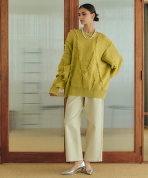 ツイルストレッチワイドストレートパンツ