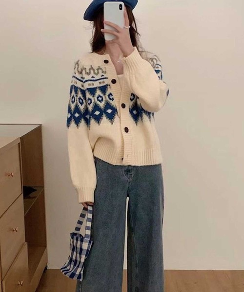 CADBURY（キャドバリー）の「ﾖｰｸｼﾞｬｶﾞｰﾄﾞｶｰﾃﾞｨｶﾞﾝ（カーディガン/ボレロ・レディース・レッド/ブルー/ブラック/アイボリー・FREE）」の3枚目の写真