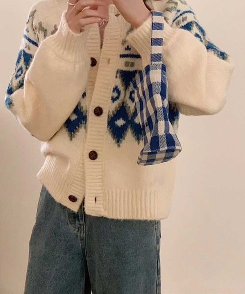 CADBURY（キャドバリー）の「ﾖｰｸｼﾞｬｶﾞｰﾄﾞｶｰﾃﾞｨｶﾞﾝ（カーディガン/ボレロ・レディース・レッド/ブルー/ブラック/アイボリー・FREE）」の5枚目の写真