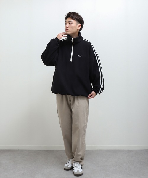 マイクロ フリース ワンポイントロゴ サイドライン ＆ ラグラン 長袖