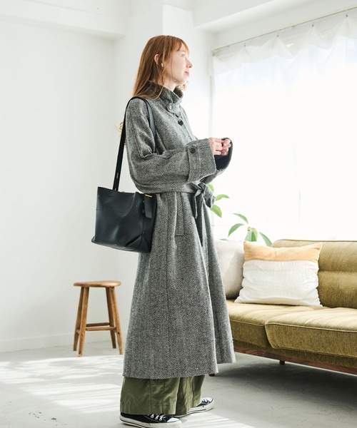 Crisp(クリスプ)の「【ZOZO限定】ヘリンボーンバルカラーコート(その他アウター・レディース・ブラック/ブラウン・FREE)」の6枚目の写真