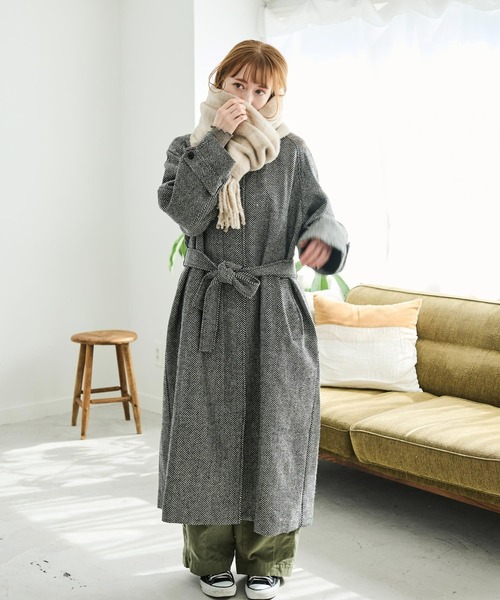 Crisp(クリスプ)の「【ZOZO限定】ヘリンボーンバルカラーコート(その他アウター・レディース・ブラック/ブラウン・FREE)」の8枚目の写真