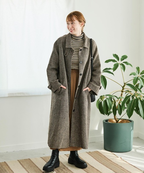 Crisp(クリスプ)の「【ZOZO限定】ヘリンボーンバルカラーコート(その他アウター・レディース・ブラック/ブラウン・FREE)」の14枚目の写真