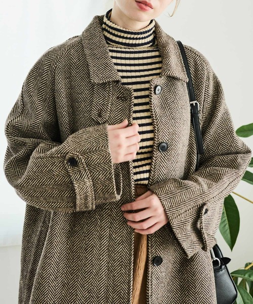 Crisp(クリスプ)の「【ZOZO限定】ヘリンボーンバルカラーコート(その他アウター・レディース・ブラック/ブラウン・FREE)」の17枚目の写真