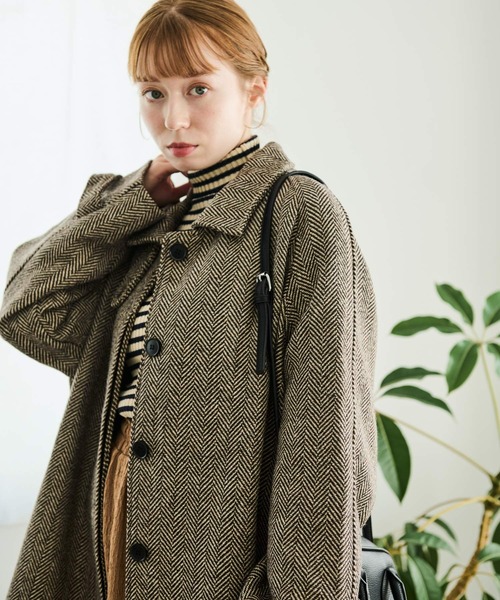 Crisp(クリスプ)の「【ZOZO限定】ヘリンボーンバルカラーコート(その他アウター・レディース・ブラック/ブラウン・FREE)」の19枚目の写真