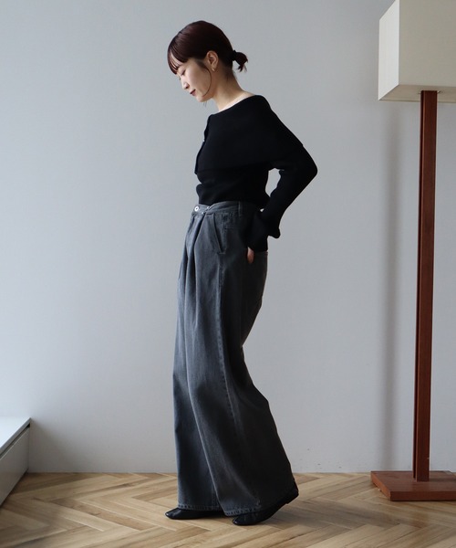 earth music&ecology（アースミュージックアンドエコロジー）の「2Wayオフショルニットプルオーバー（ニット/セーター・レディース・アイボリー/ブラック/杢グレー/レッド・FREE）」の11枚目の写真