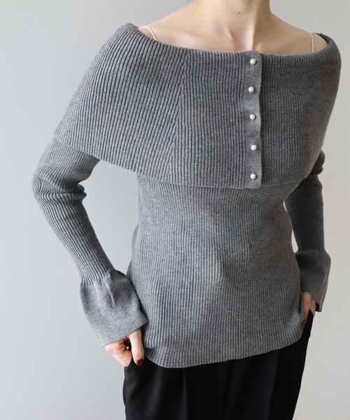 earth music&ecology（アースミュージックアンドエコロジー）の「2Wayオフショルニットプルオーバー（ニット/セーター・レディース・アイボリー/ブラック/杢グレー/レッド・FREE）」の20枚目の写真