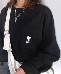 Candlestick | ワンポイント ストリート ロゴ ヘビーウェイト ポケット ロンT ドロスト(Tシャツ/カットソー)