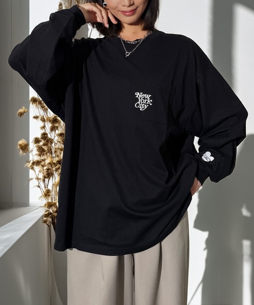 アイボリーカットオフロンt 新品 専用ページ セール】ワンポイント ストリート ロゴ ヘビーウェイト ポケット ロンT