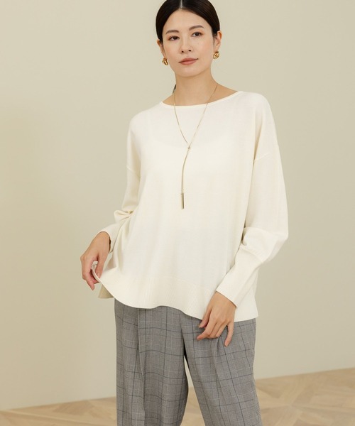 Elura（エルーラ）の「毛玉しらず2WAYニット/133699（ニット/セーター・レディース・グリーン系その他4/ネイビー/ホワイト/ダークネイビー/レッド/ブラウン系その他/ブラック・SMALL/MEDIUM/LARGE）」の2枚目の写真