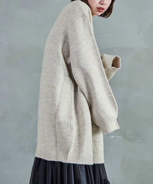 クルーネック ロング丈 ニットトップス（ニット/セーター）｜Fashion Letter（ファッションレター）