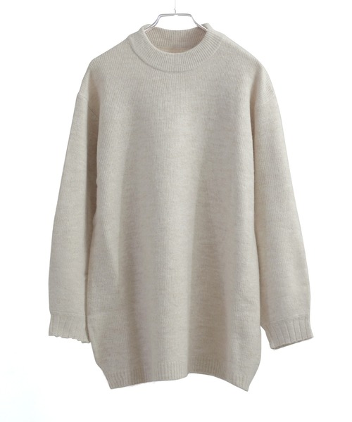 クルーネック ロング丈 ニットトップス（ニット/セーター）｜Fashion Letter（ファッションレター）