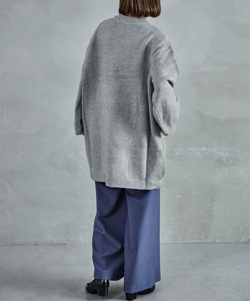 クルーネック ロング丈 ニットトップス（ニット/セーター）｜Fashion Letter（ファッションレター）