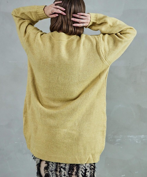 クルーネック ロング丈 ニットトップス（ニット/セーター）｜Fashion Letter（ファッションレター）