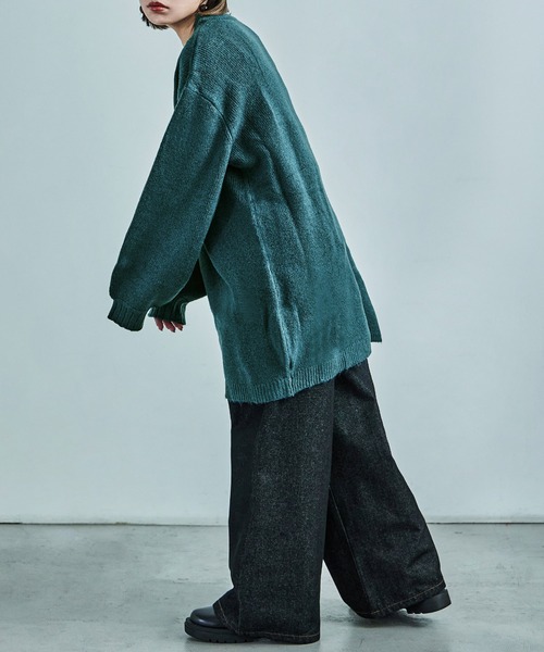 クルーネック ロング丈 ニットトップス（ニット/セーター）｜Fashion Letter（ファッションレター）