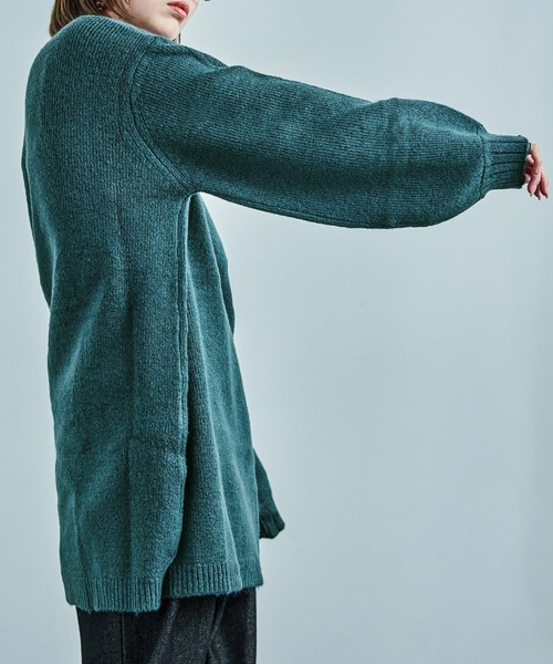 クルーネック ロング丈 ニットトップス（ニット/セーター）｜Fashion Letter（ファッションレター）