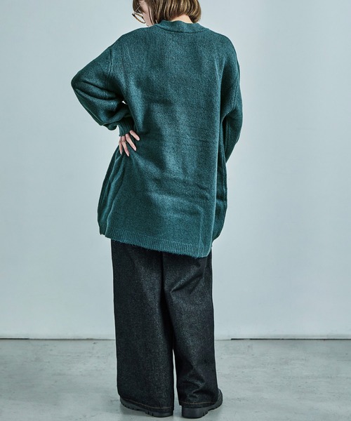 クルーネック ロング丈 ニットトップス（ニット/セーター）｜Fashion Letter（ファッションレター）