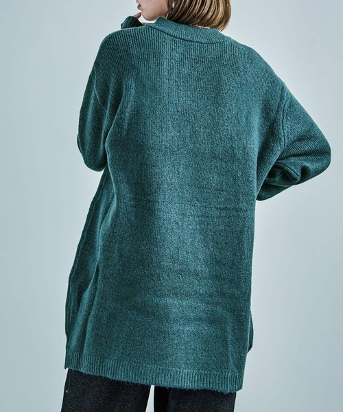 クルーネック ロング丈 ニットトップス（ニット/セーター）｜Fashion Letter（ファッションレター）