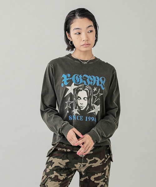 セール】STAR AND FACE LOGO FADED L/S TEE（Tシャツ/カットソー