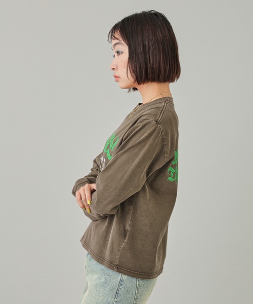 セール】STAR AND FACE LOGO FADED L/S TEE（Tシャツ/カットソー