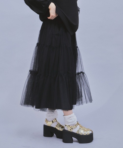 チュールレースワイドパンツ（その他パンツ）｜manana suerte