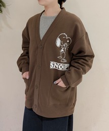 スヌーピー【SNOOPY】裏起毛 LooseFit Sweat Cardigan