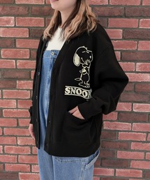 スヌーピー【SNOOPY】裏起毛 LooseFit Sweat Cardigan