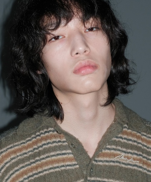 【セール】ジャストフィット ポロカラー ボーダー柄 ニット MY2145【MASONPRINCE】【2024AW】（ニット/セーター）｜MASONPRINCE（メイソンプリンス）