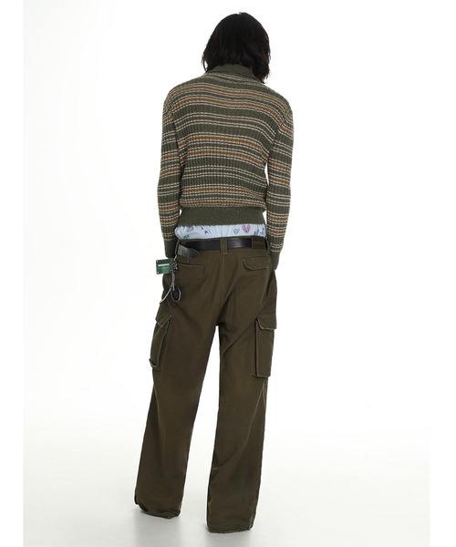 【セール】ジャストフィット ポロカラー ボーダー柄 ニット MY2145【MASONPRINCE】【2024AW】（ニット/セーター）｜MASONPRINCE（メイソンプリンス）