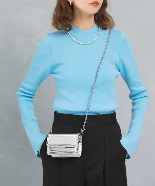 URBAN RESEARCH ROSSO WOMEN（アーバンリサーチ　ロッソ）の「クロコチェーンミニポシェット（ショルダーバッグ・レディース・ブラック/シルバー・-）」の4枚目の写真