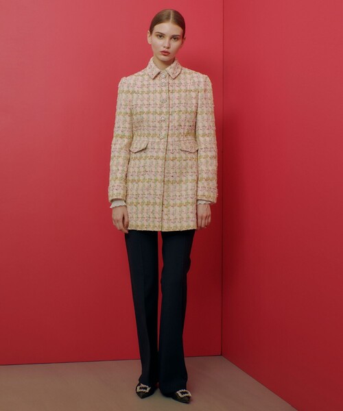 LOULOU willoughby ツイードジャケット LOULOU WILLOUGHBY（ルルウィルビー） ジャケット ノーカラー