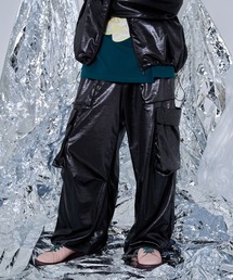Nora Lily | 【Nora Lily】Leathery Drawcode Wide Cargo Pants(カーゴパンツ)