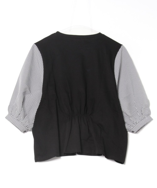 Asterellivi(アステレリビ)の「切替七分丈袖クルーネックドッキングTシャツ(シャツ/ブラウス・レディース・グレー/ブラック系その他/ブラック系その他2/ブラック・M/L/XL)」の8枚目の写真