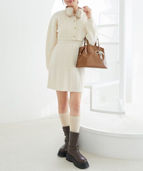 MAJESTIC LEGON(マジェスティックレゴン)の「チャームセットボストンバッグ(ボストンバッグ・レディース・キャメル/ピンク/アイボリー・FREE)」の10枚目の写真