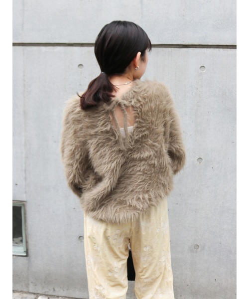 Ungrid（アングリッド）の「2Wayシャギールーズニット（ニット/セーター・レディース・モカ/オフホワイト/ブルー・FREE）」の7枚目の写真