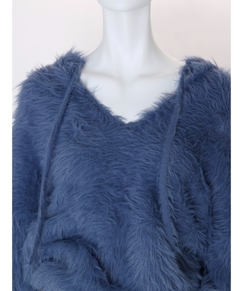 Ungrid（アングリッド）の「2Wayシャギールーズニット（ニット/セーター・レディース・モカ/オフホワイト/ブルー・FREE）」の18枚目の写真