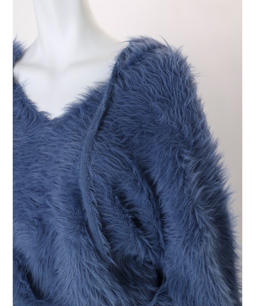 Ungrid（アングリッド）の「2Wayシャギールーズニット（ニット/セーター・レディース・モカ/オフホワイト/ブルー・FREE）」の19枚目の写真