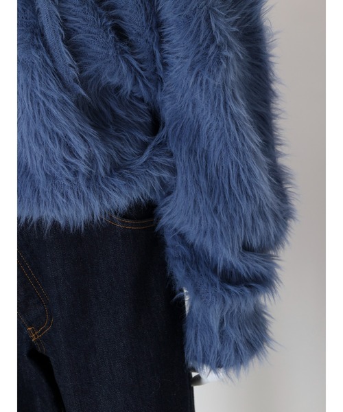 Ungrid（アングリッド）の「2Wayシャギールーズニット（ニット/セーター・レディース・モカ/オフホワイト/ブルー・FREE）」の21枚目の写真