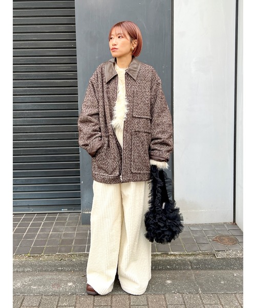 Ungrid（アングリッド）の「2Wayシャギールーズニット（ニット/セーター・レディース・モカ/オフホワイト/ブルー・FREE）」の6枚目の写真