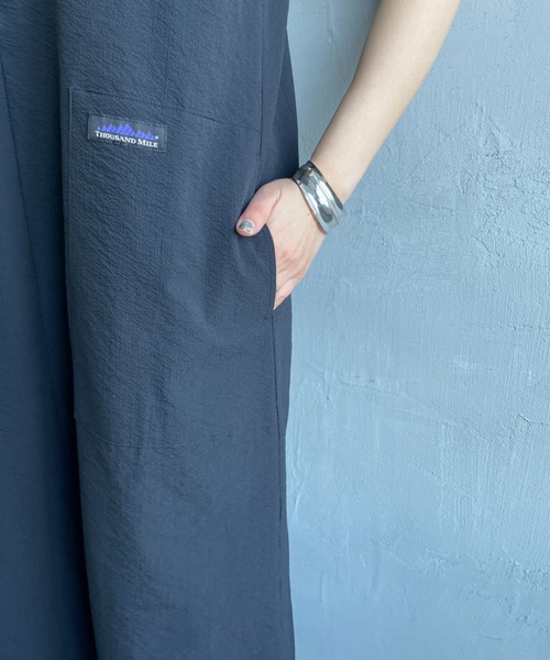 THOUSAND MILE（サウザンドマイル）の「【mina 7月号掲載】[THOUSAND MILE/サウザンド マイル] 別注 シアサッカーハーフジップ ノースリーブワンピース（ワンピース・レディース・ブラック/ベージュ/ネイビー・F）」の19枚目の写真