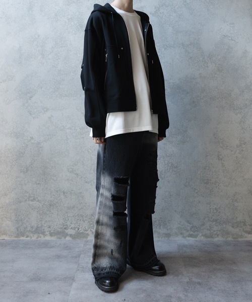 PHILTHEORY(フィルセオリー)の「Double knee zip parker/ダブルニージップパーカー(パーカー・メンズ・ブラック/ブルー/グレー・2/1/3)」の6枚目の写真